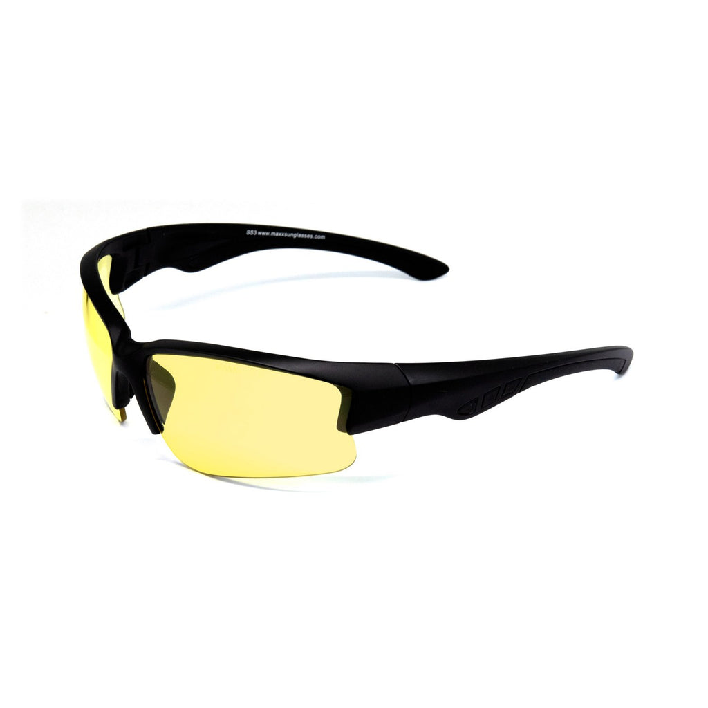 Yellow Lens High Impact Z87+ Sunglasses in Black - SS3