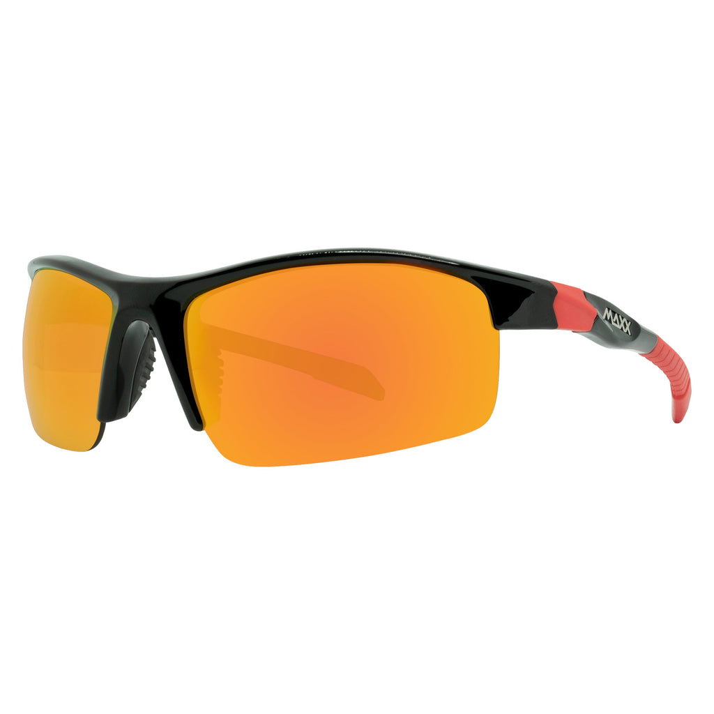 Mirrored HD Sport Sunglasses, Black & Red - Switchback