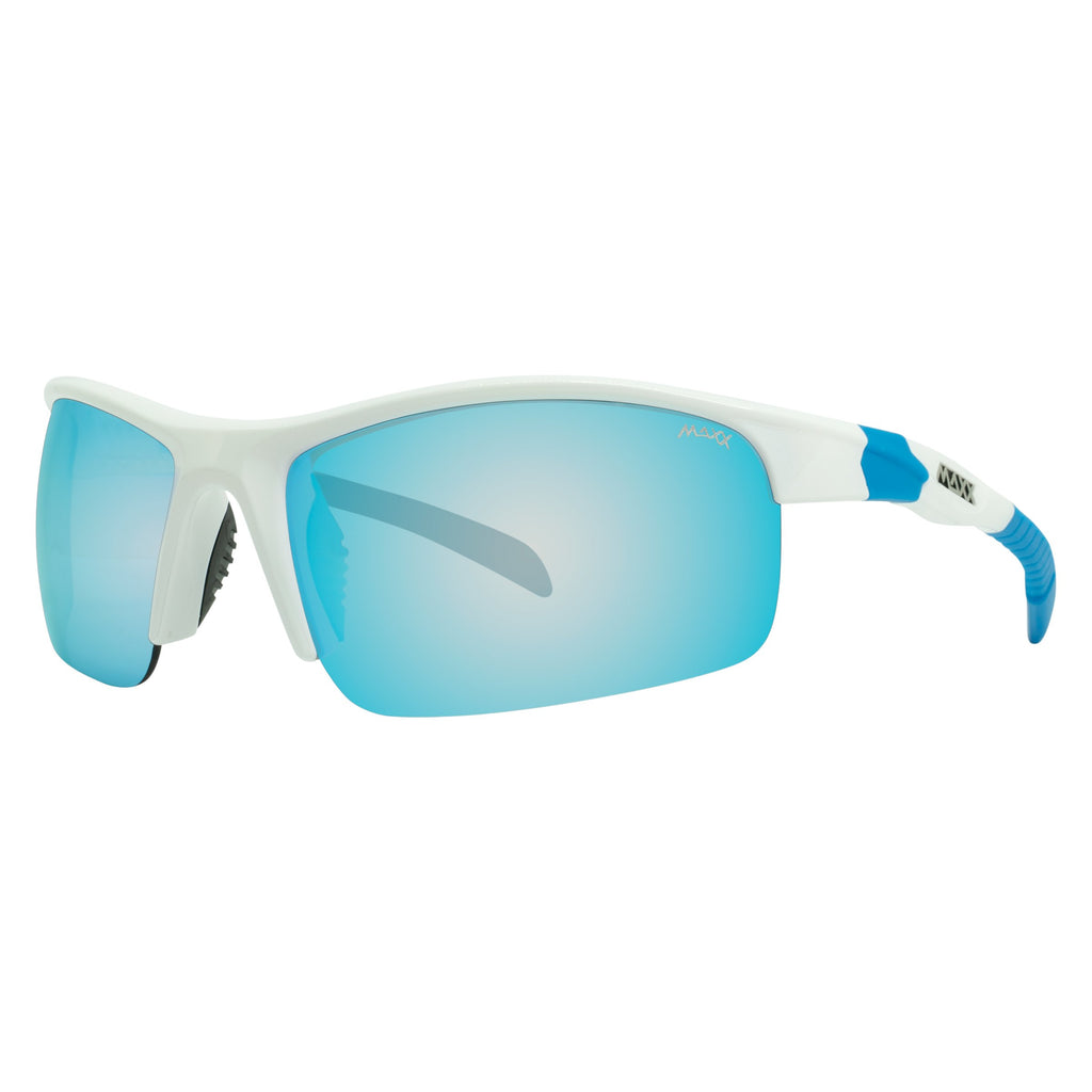 Mirrored HD White & Blue TR90 Sport Sunglasses, Switchback 