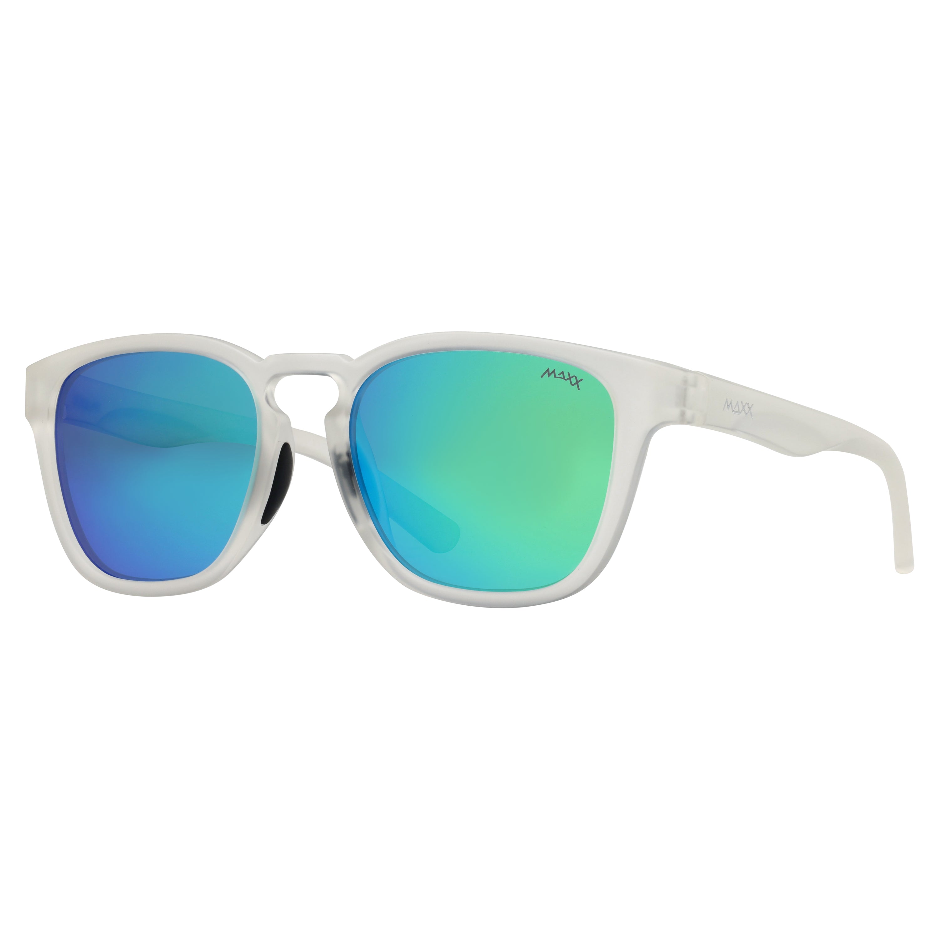 Maxx Frost Ice White TR90 Square Hybrid Sports Sunglasses for Men