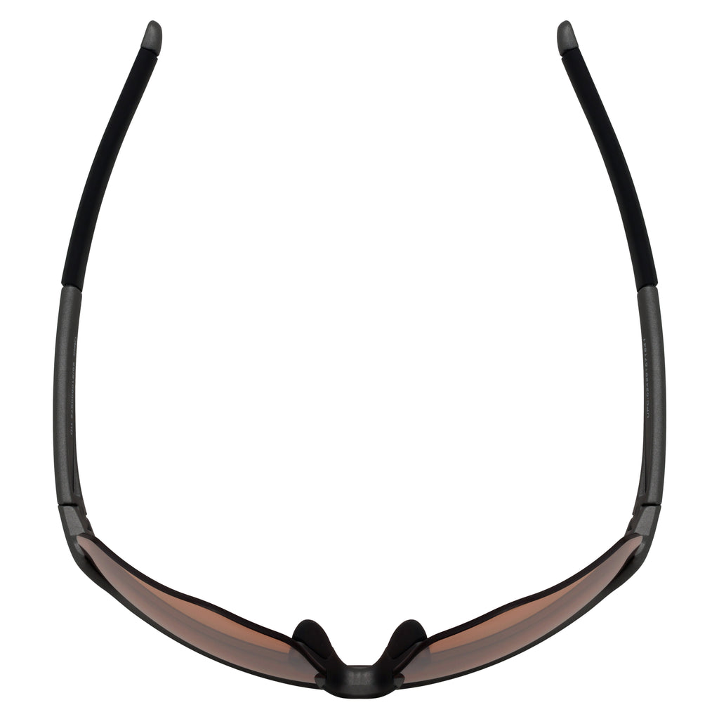 Maxx Bunker Gray TR90 Shield Sunglasses with High Definition Amber