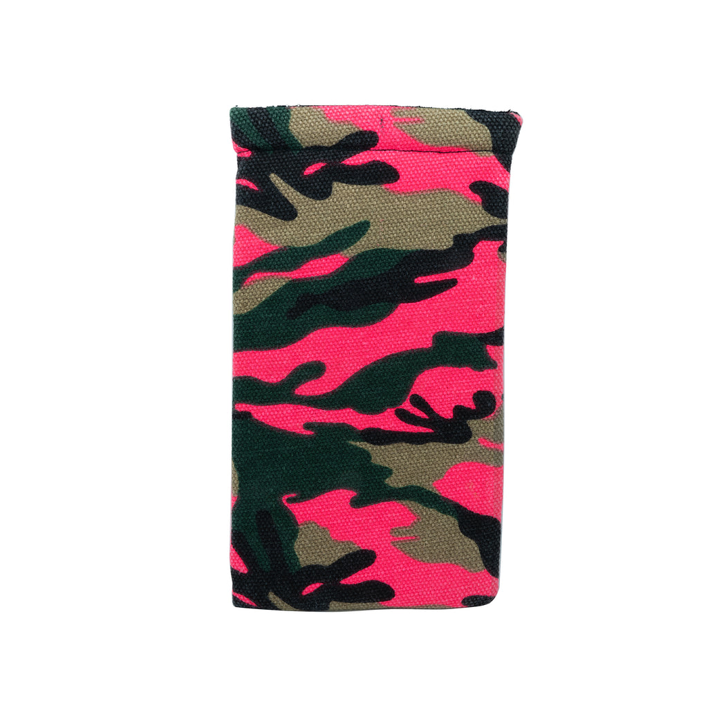Camouflage Cotton Eyewear Pouch - Neon Pink