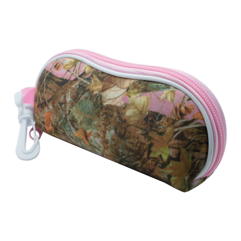Pink Forest Camo Sunglasses Case with Zipper