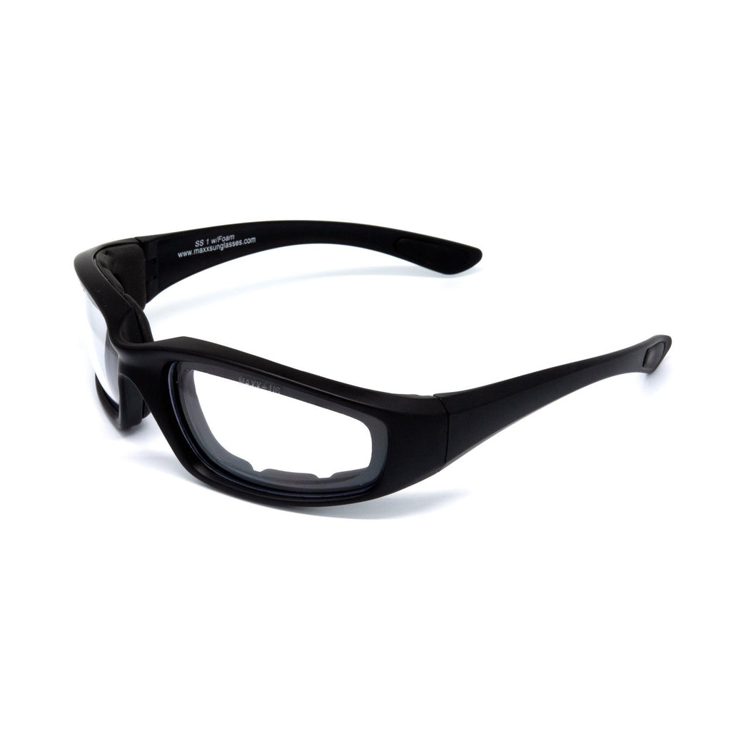 SS1 ANSI Z87+ High Impact Glasses with Clear Lens - Black Frame