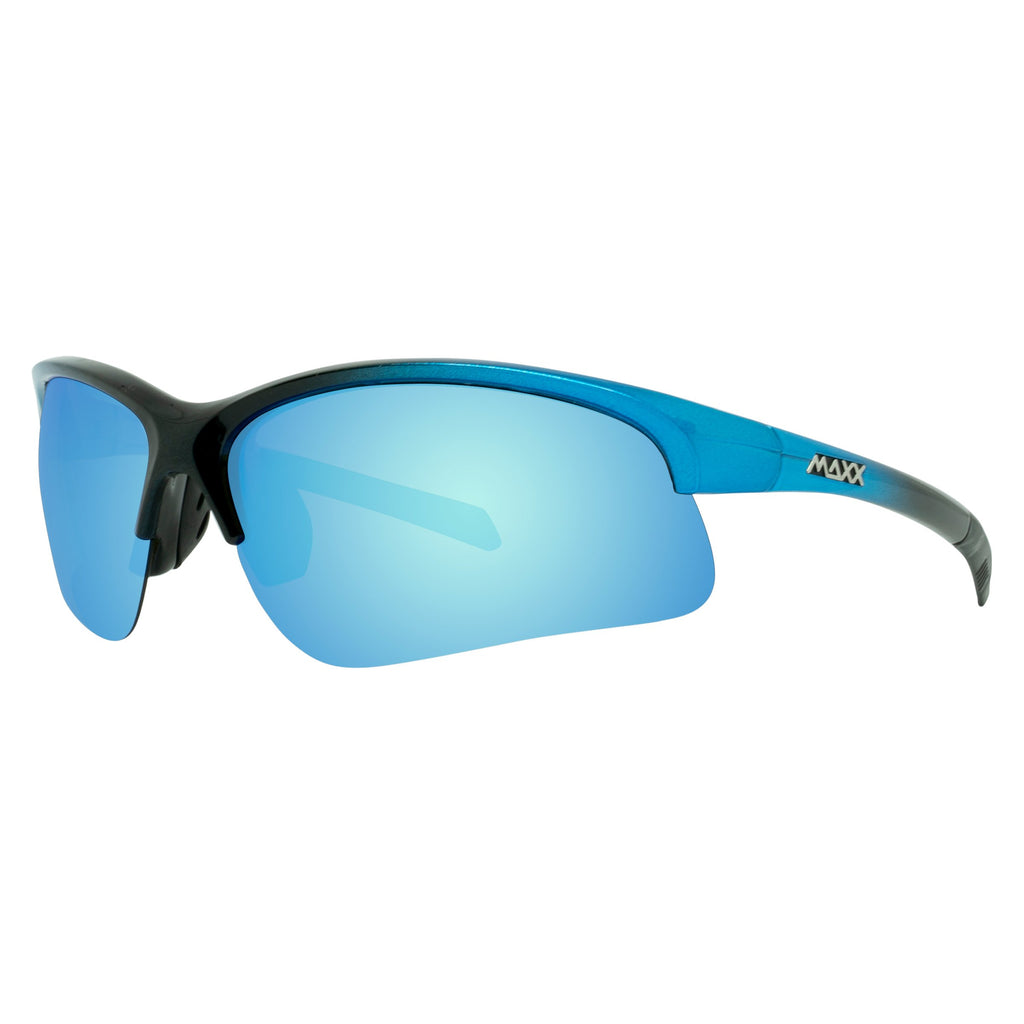 Domain Mirrored Polarized Sunglasses - Black & Blue