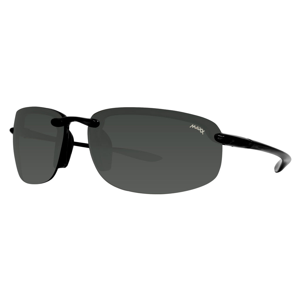 Black Rimless Polarized Sunglasses, Maxx 5