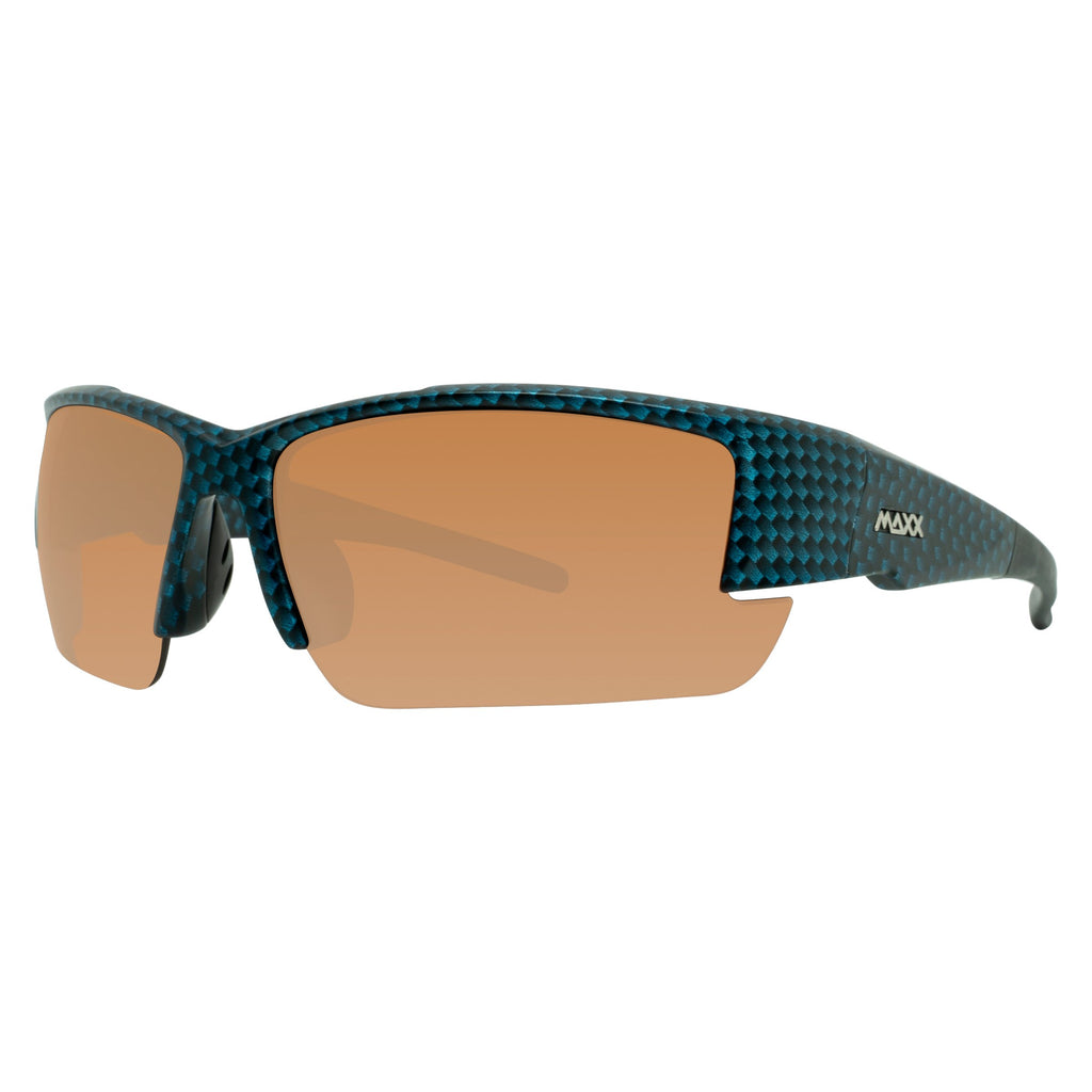 Stealth 2.0 Half Frame HD Sunglasses in Blue Carbon Fiber Print